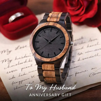 W199 Engraved Wood Watch - Anniversary Gift for Him