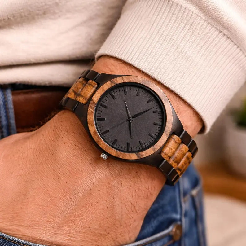 W199 Engraved Wood Watch - Anniversary Gift for Him
